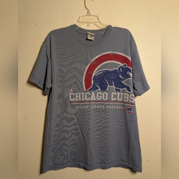 Majestic Chicago Cubs Blue T-Shirt Size Large Pre-owned - Picture 2 of 7